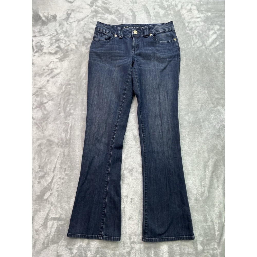 Lauren Conrad Jeans Womens 8 Dark Blue Bootcut Stretch Western Cowgirl Boho Fade